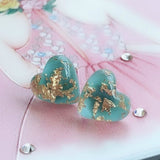 Fashion Sequins Heart Shape Charm Ear Stud Earrings Women Banquet Jewelry Gift