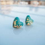 Fashion Sequins Heart Shape Charm Ear Stud Earrings Women Banquet Jewelry Gift