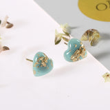 Fashion Sequins Heart Shape Charm Ear Stud Earrings Women Banquet Jewelry Gift