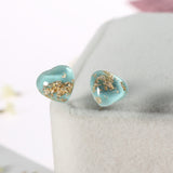 Fashion Sequins Heart Shape Charm Ear Stud Earrings Women Banquet Jewelry Gift