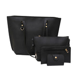 top brand women handbag 4Pcs Litchi Pattern PU