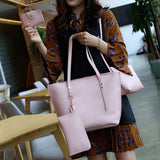top brand women handbag 4Pcs Litchi Pattern PU