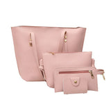 top brand women handbag 4Pcs Litchi Pattern PU