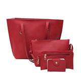 top brand women handbag 4Pcs Litchi Pattern PU